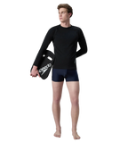 Men's Endurance+ Long Sleeve Performance Suntop - Black & Evening Grey