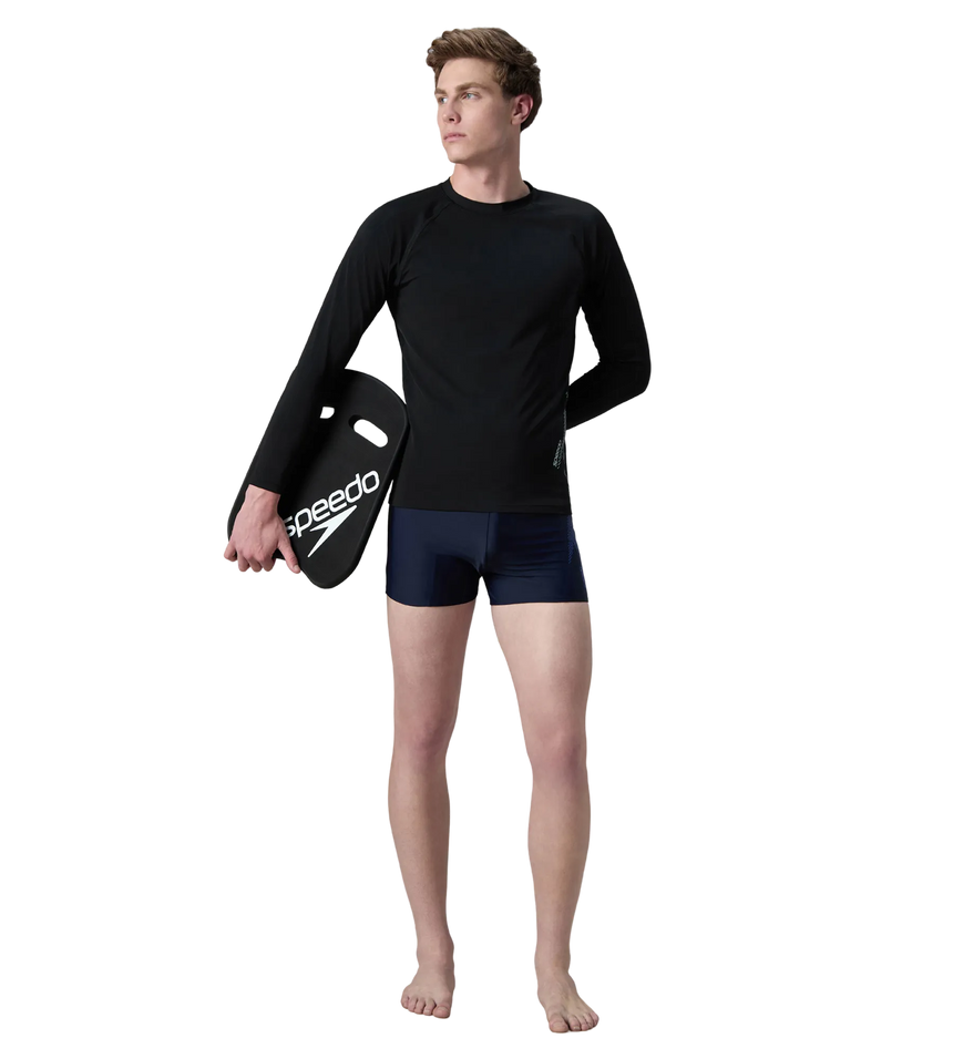 Men's Endurance+ Long Sleeve Performance Suntop - Black & Evening Grey