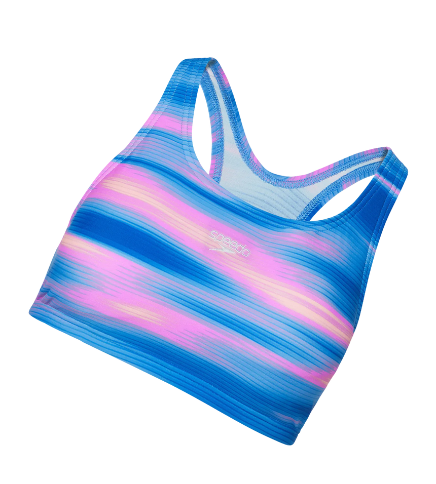 Women's Endurance10 Printed Racerback Bikini Set - Deep Saffire & Neon Violet