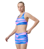 Women's Endurance10 Printed Racerback Bikini Set - Deep Saffire & Neon Violet