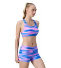 Women's Endurance10 Printed Racerback Bikini Set - Deep Saffire & Neon Violet