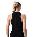 Women's Endurance+ Printed Highneck Legsuit - Black & Deep Saffire