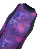 Women's Endurance+ Printed Highneck Legsuit - True Navy & Margarita Pink