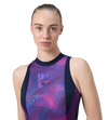 Women's Endurance+ Printed Highneck Legsuit - True Navy & Margarita Pink