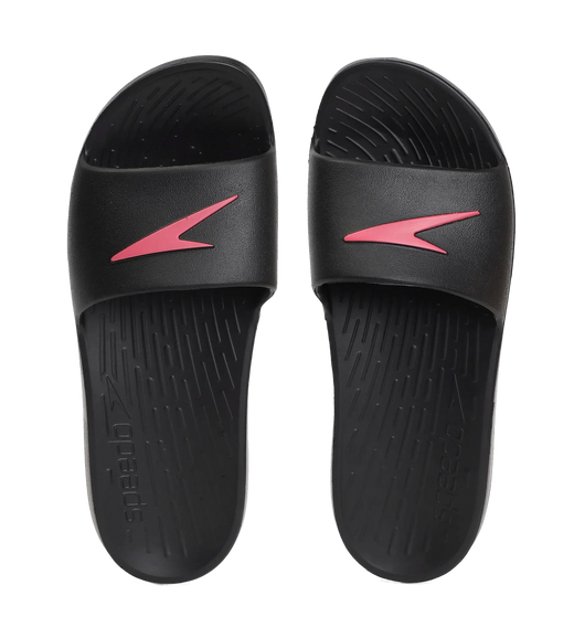 Women's Single Colour Slides - Black & Raspberry Fill