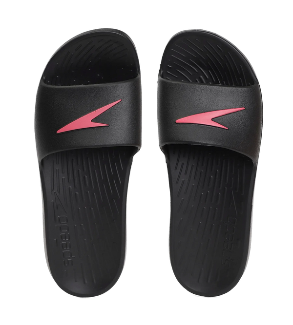 Women's Single Colour Slides - Black & Raspberry Fill