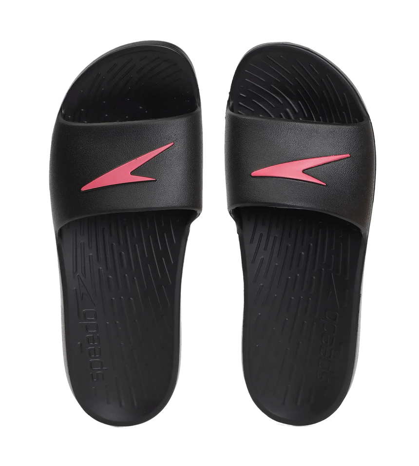 Women's Single Colour Slides - Black & Raspberry Fill