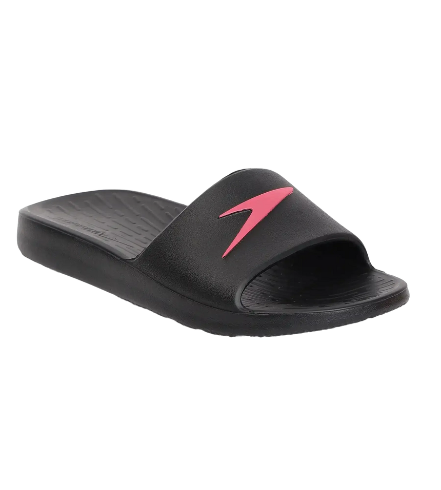 Women's Single Colour Slides - Black & Raspberry Fill