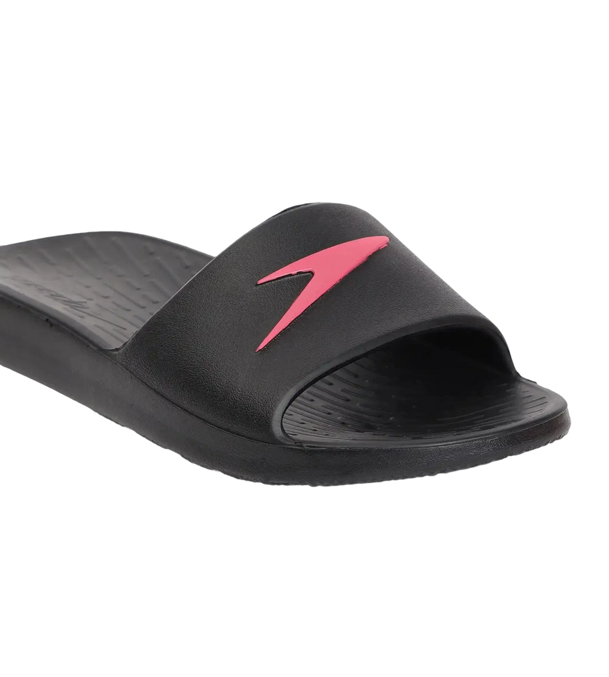 Women's Single Colour Slides - Black & Raspberry Fill