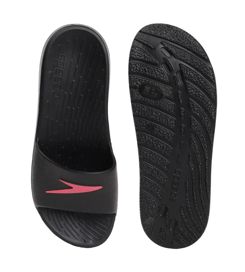 Women's Single Colour Slides - Black & Raspberry Fill