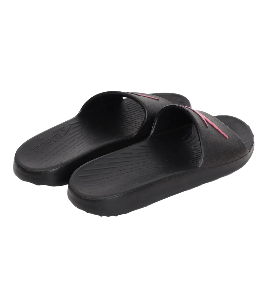 Women's Single Colour Slides - Black & Raspberry Fill