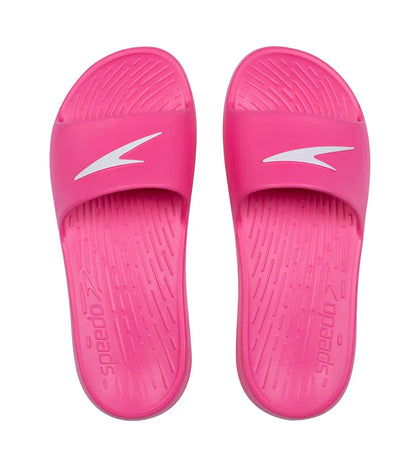 Women's Single Colour Slides - Electric Pink & White_1