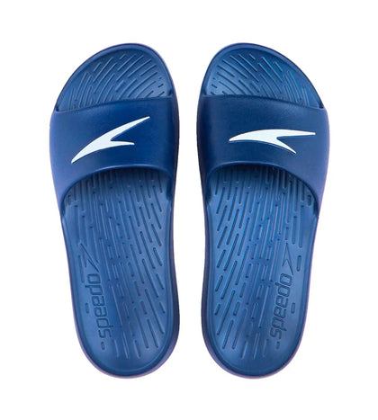 Women's Single Colour Slides - Navy & White_1