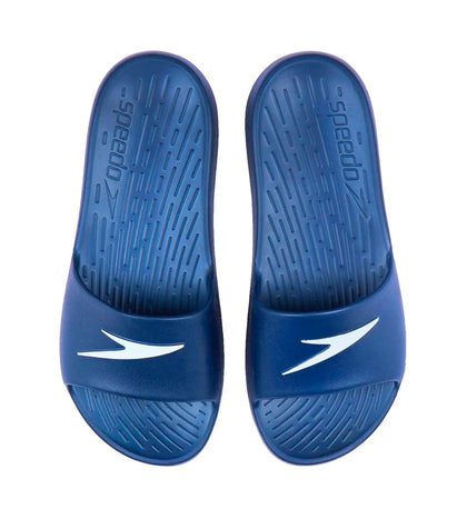 Women's Single Colour Slides - Navy & White_2