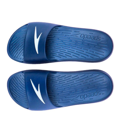 Women's Single Colour Slides - Navy & White_4