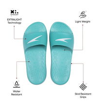 Women's Single Colour Slides - Jade & White