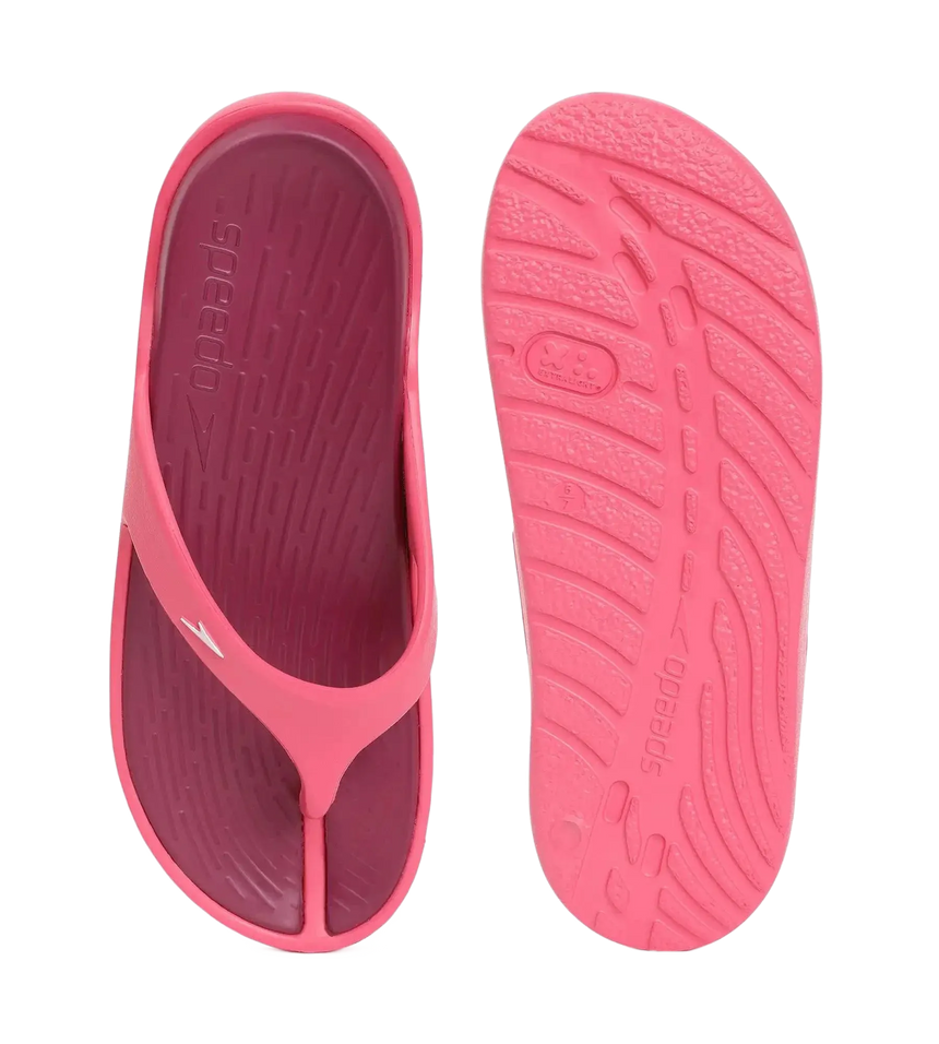 Women's Dual Colour Flip Flops - Deep Plum & Cinder Rose