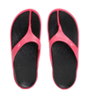 Women's Dual Colour Flip Flops - Black & Raspberry Fill