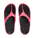 Women's Dual Colour Flip Flops - Black & Raspberry Fill
