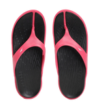 Women's Dual Colour Flip Flops - Black & Raspberry Fill