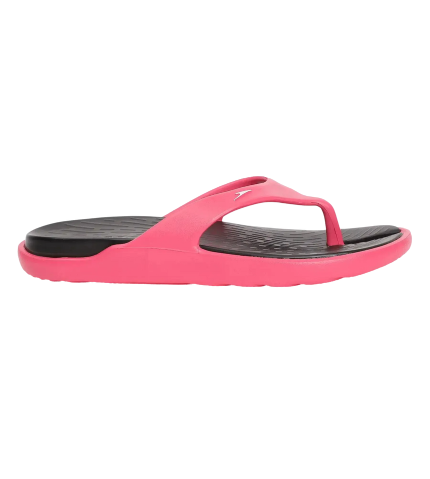 Women's Dual Colour Flip Flops - Black & Raspberry Fill