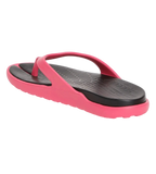 Women's Dual Colour Flip Flops - Black & Raspberry Fill