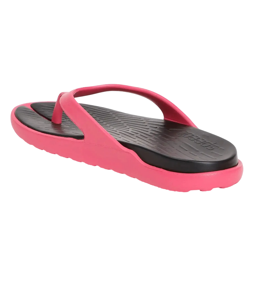 Women's Dual Colour Flip Flops - Black & Raspberry Fill