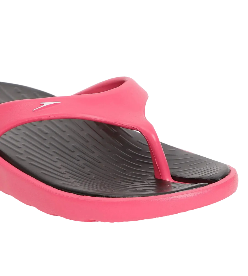 Women's Dual Colour Flip Flops - Black & Raspberry Fill