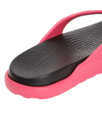 Women's Dual Colour Flip Flops - Black & Raspberry Fill