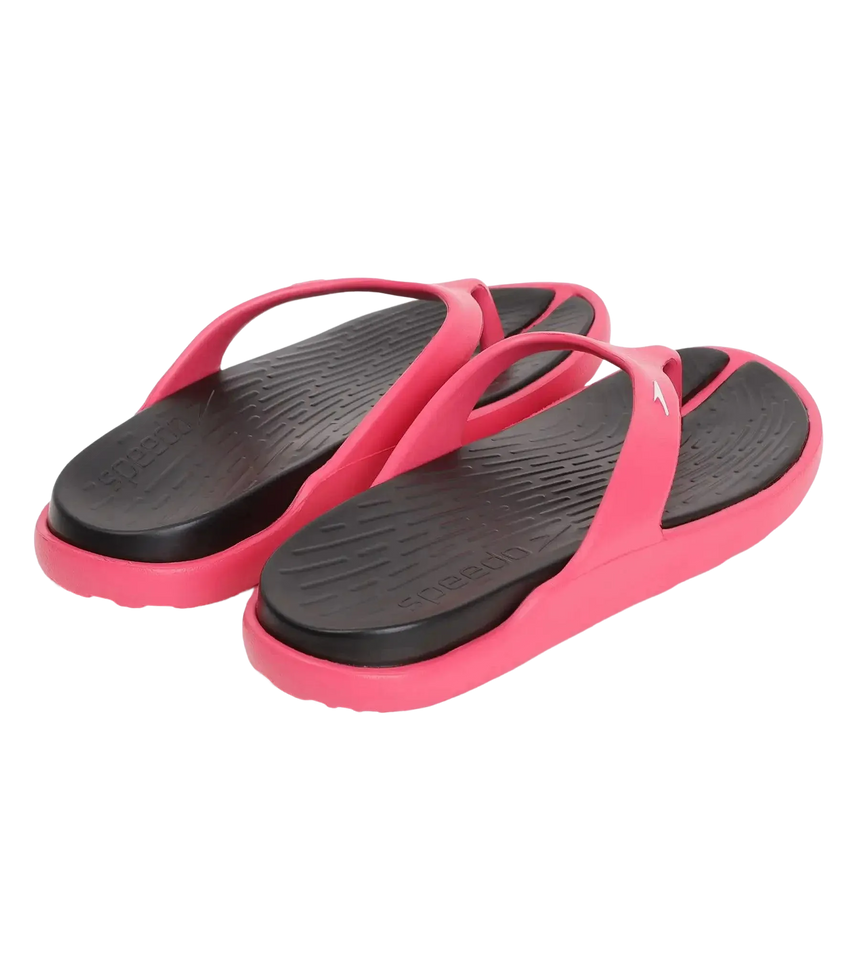Women's Dual Colour Flip Flops - Black & Raspberry Fill