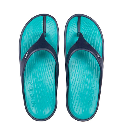 Women's Dual Colour Flip Flops - Jade & Navy_1