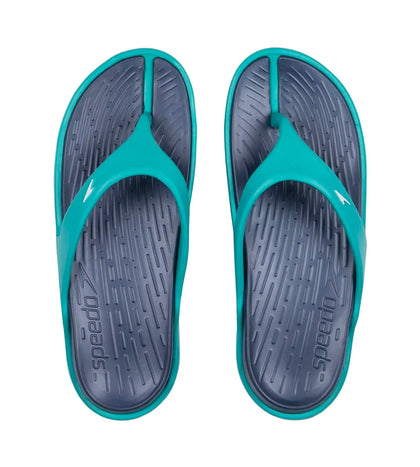 Women's Dual Colour Flip Flops - Navy & Jade_1