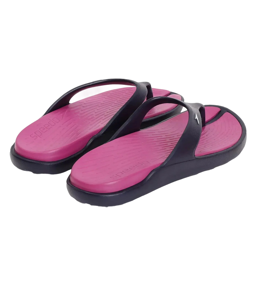 Women's Dual Colour Flip Flops - Berry & True Navy