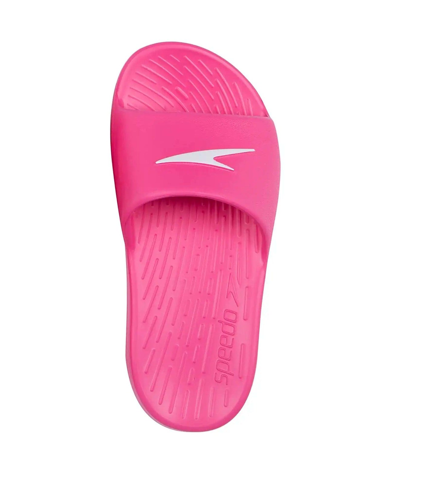 Unisex Junior's Single Colour Slides - Electric Pink & White_3