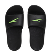 Unisex Junior's Single Colour Slides For Boys and Girls - Black & Atomic Lime
