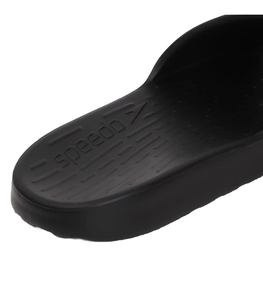 Unisex Junior's Single Colour Slides For Boys and Girls - Black & Atomic Lime