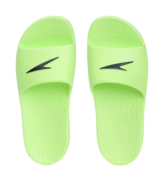 Unisex Junior's Single Colour Slides For Boys and Girls - Bright Zest & True Navy