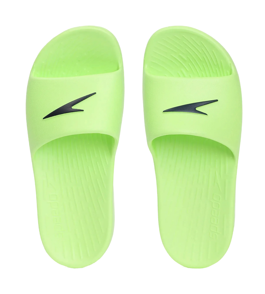 Unisex Junior's Single Colour Slides For Boys and Girls - Bright Zest & True Navy