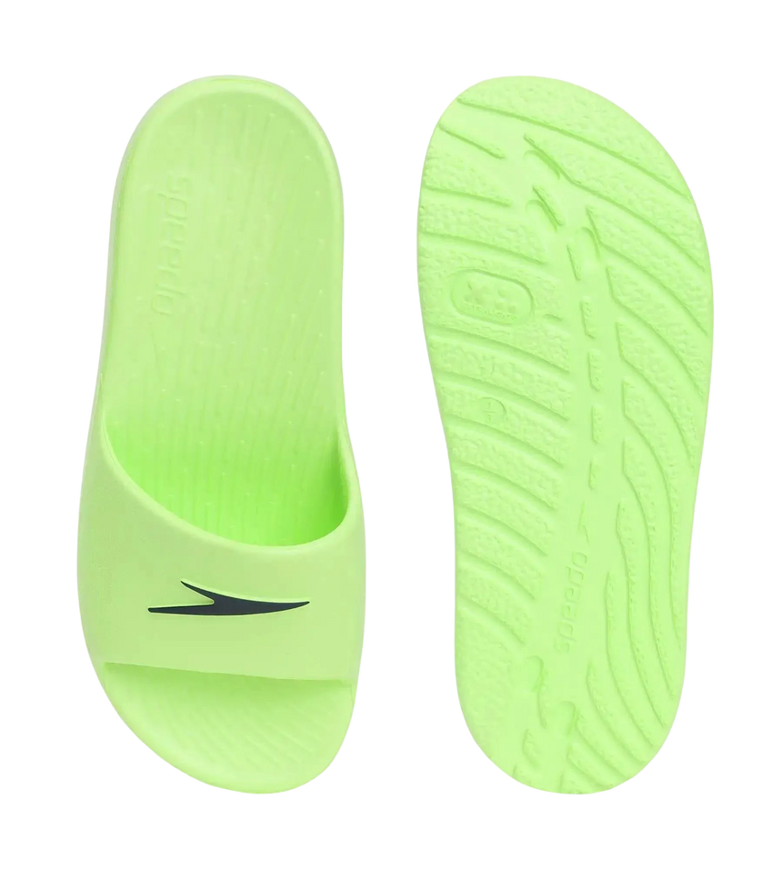 Unisex Junior's Single Colour Slides For Boys and Girls - Bright Zest & True Navy