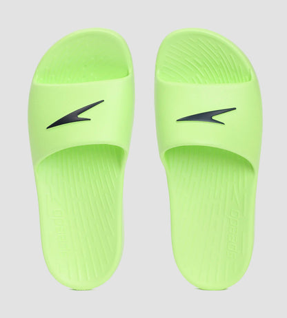 Unisex Junior's Single Colour Slides For Boys and Girls - Bright Zest & True Navy