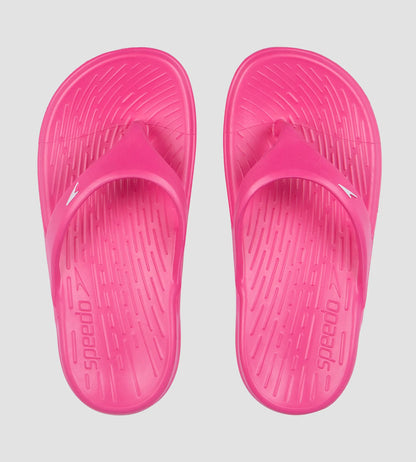 Unisex Junior's Single Colour Flip Flops For Boys and Girls - Electric Pink & White