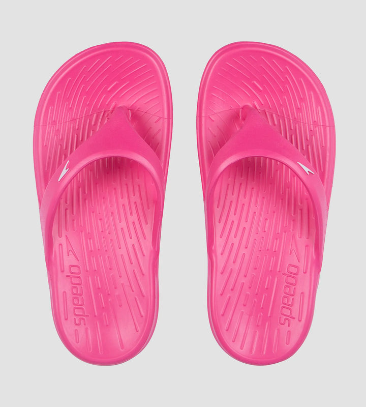 Unisex Junior's Single Colour Flip Flops For Boys and Girls - Electric Pink & White