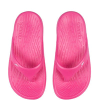 Unisex Junior's Single Colour Flip Flops - Electric Pink  & White_2