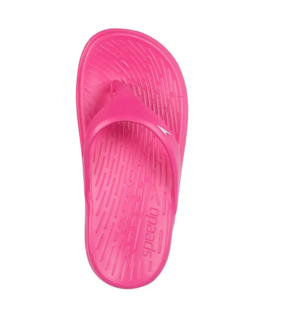 Unisex Junior's Single Colour Flip Flops - Electric Pink  & White_3