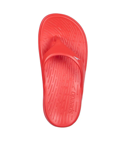 Unisex Junior's Single Colour Flip Flops - Lava Red & White_3