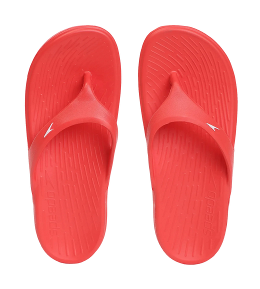 Unisex Junior's Single Colour Flip Flops For Boys and Girls - Fed Red & White