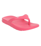 Unisex Junior's Single Colour Flip Flops For Boys and Girls - Raspberry Fill & White