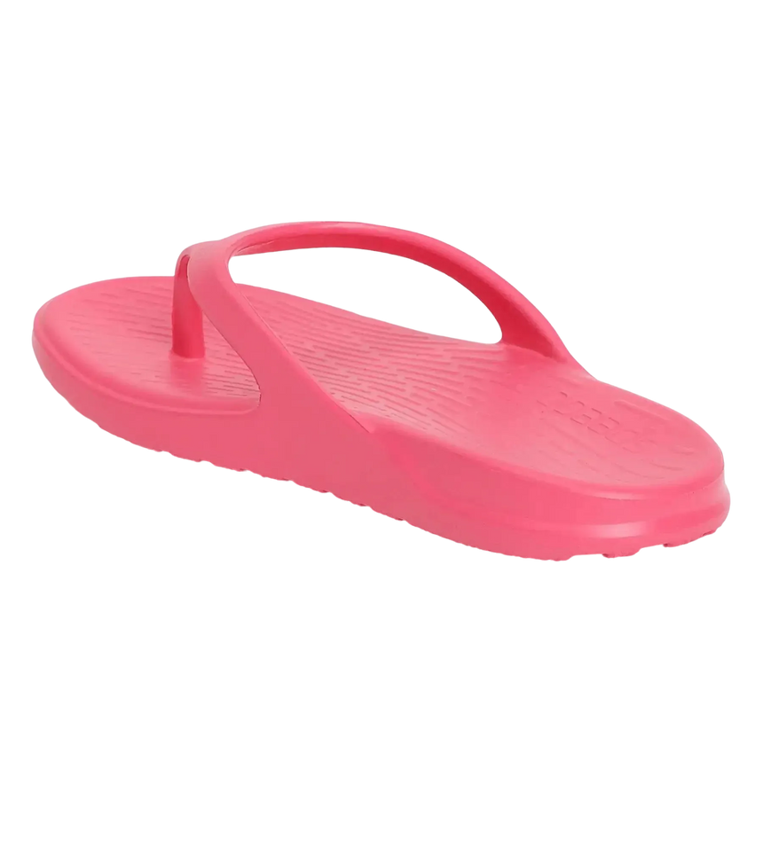 Unisex Junior's Single Colour Flip Flops For Boys and Girls - Raspberry Fill & White