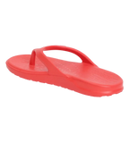 Unisex Junior's Single Colour Flip Flops For Boys and Girls - Fed Red & White