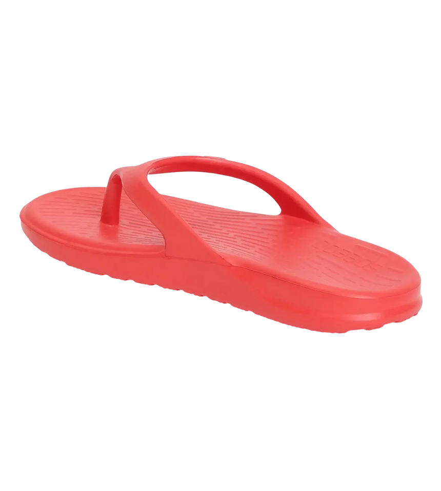 Unisex Junior's Single Colour Flip Flops For Boys and Girls - Fed Red & White